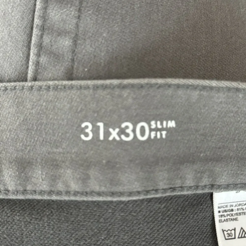 Banana Republic Jeans Men 31x30 Slim Fit Gray Traveler Casual Neutral Minimalist
